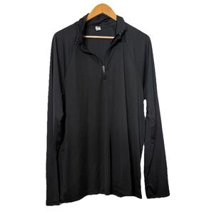 Alo Yoga Mens  1/4 Zip Pullover Black Performance Long Sleeve XL Athleisure Logo